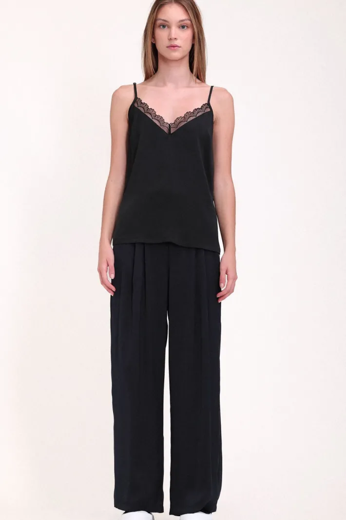 Teddy Smith Pantalon fluide satiné P-SOULINDA DARK NAVY Hot