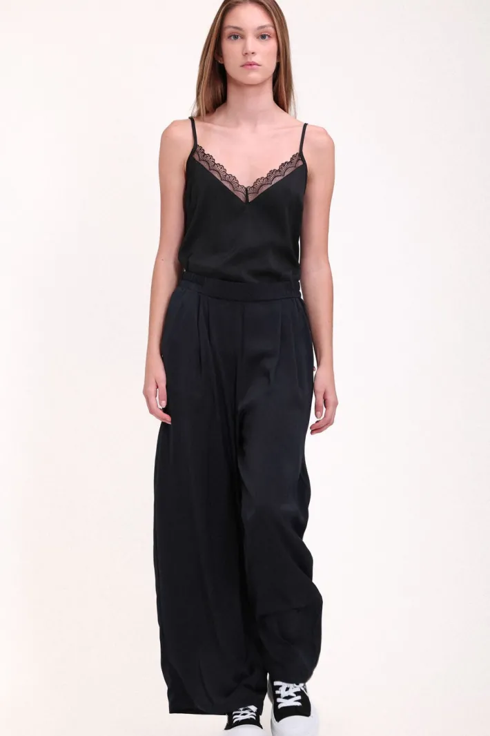 Teddy Smith Pantalon fluide satiné P-SOULINDA DARK NAVY Hot