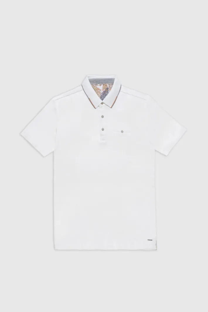 Teddy Smith Polo jersey manches courtes P-MILIO MC MIDDLE WHITE New