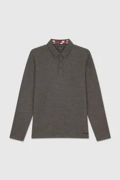 Teddy Smith Polo jersey mélange WINSON ML MELANGE BLACK MELANGEBLACK Hot