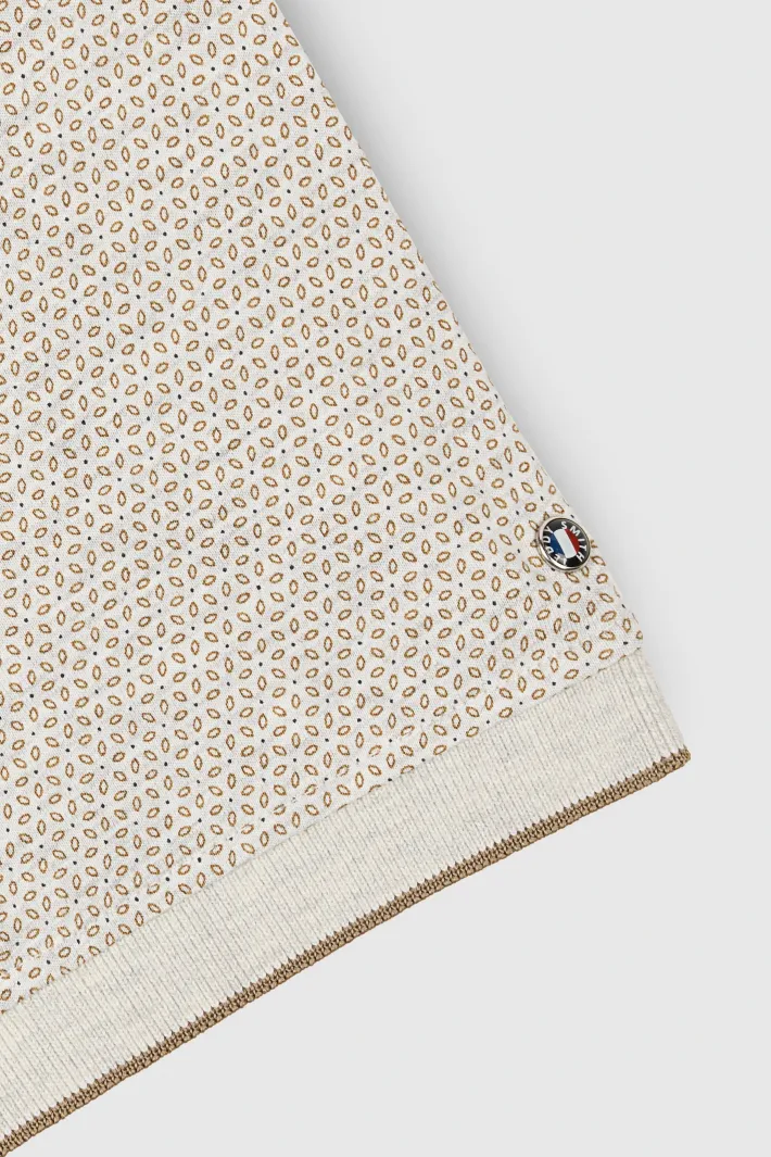 Teddy Smith Polo piqué imprimé manches courtes PASY 2 MC BLANC IVOIRE/BEIGE Flash Sale
