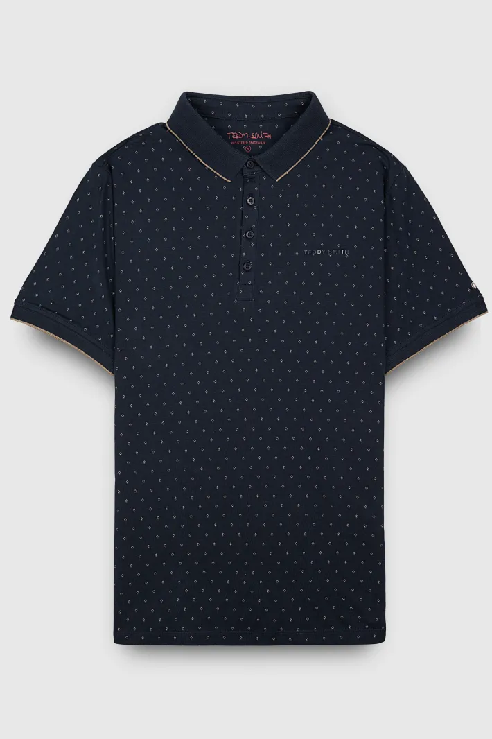 Teddy Smith Polo piqué imprimé manches courtes PASY 2 MC TOTAL NAVY TOTALNAVY Store
