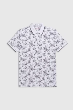 Teddy Smith Polo piqué imprimé manches courtes PASY 2 MC BLANC/FLORAL Best