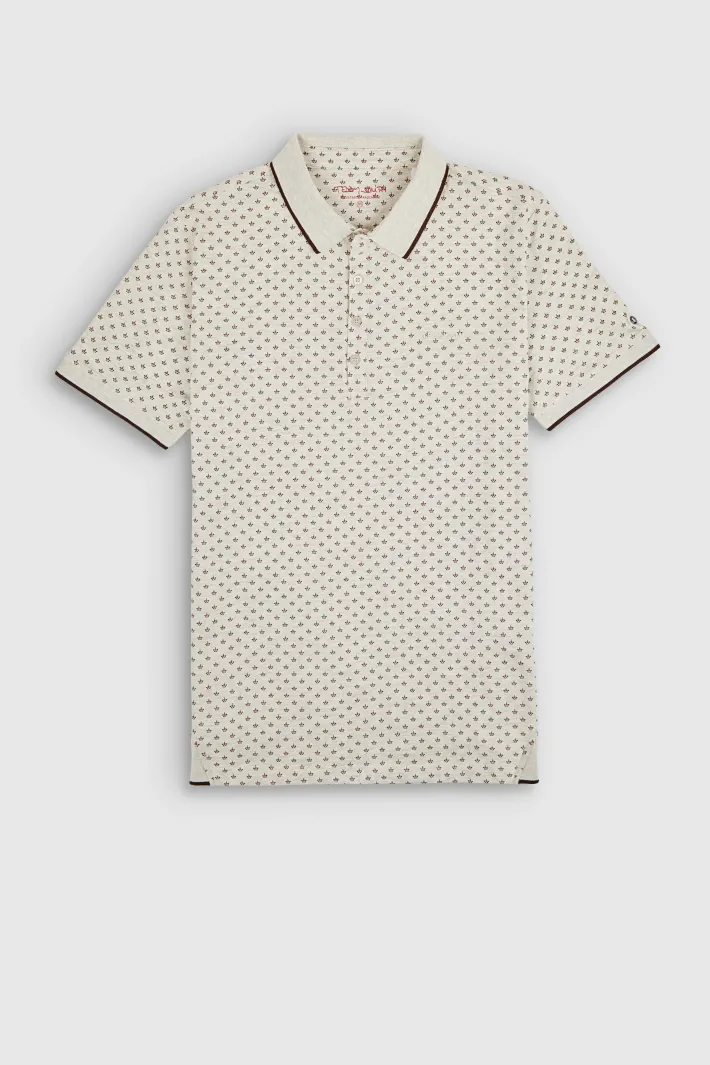 Teddy Smith Polo piqué imprimé manches courtes PASY 2 MC BLANC IVOIRE CHINE BLANCIVOIRECHINE Discount