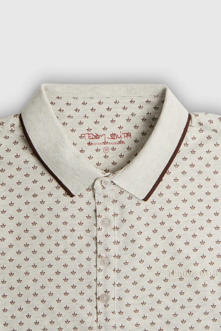 Teddy Smith Polo piqué imprimé manches courtes PASY 2 MC BLANC IVOIRE CHINE BLANCIVOIRECHINE Discount