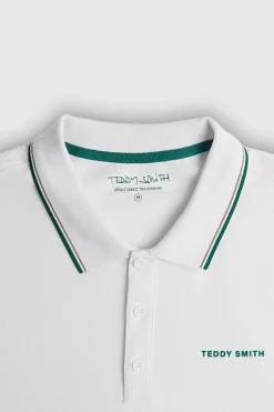 Teddy Smith Polo piqué manches courtes PASIAN 2 BLANC New
