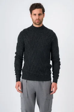 Teddy Smith Pull col cheminée FALCON MELANGE BLACK Discount
