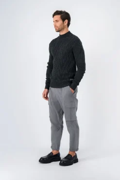 Teddy Smith Pull col cheminée FALCON MELANGE BLACK Discount