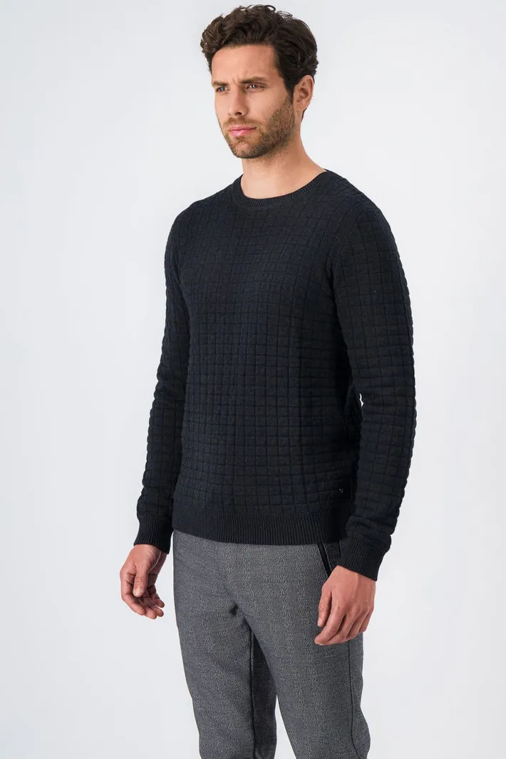 Teddy Smith Pull col rond ONYX MELANGE BLACK Discount