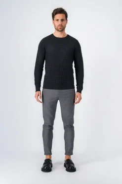 Teddy Smith Pull col rond ONYX MELANGE BLACK Discount