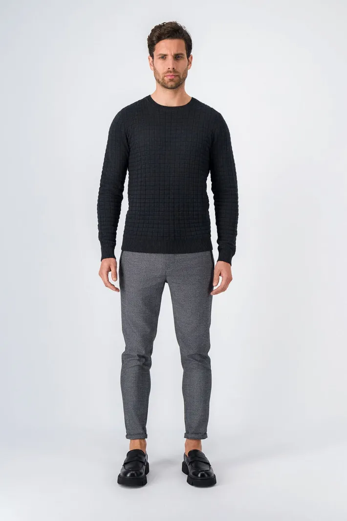 Teddy Smith Pull col rond ONYX MELANGE BLACK Discount