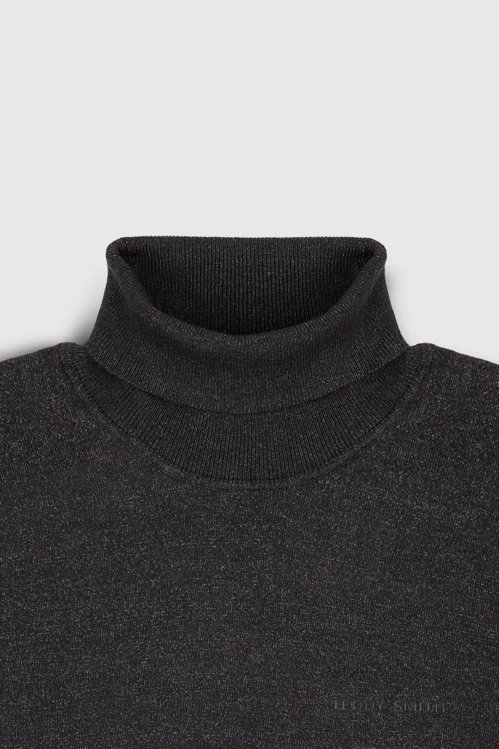 Teddy Smith Pull col roulé P-MARICK MELANGE BLACK MELANGEBLACK New