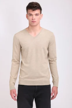 Teddy Smith Pull col V P-MARCO BEIGE DUNE CHINE BEIGEDUNECHINE Online