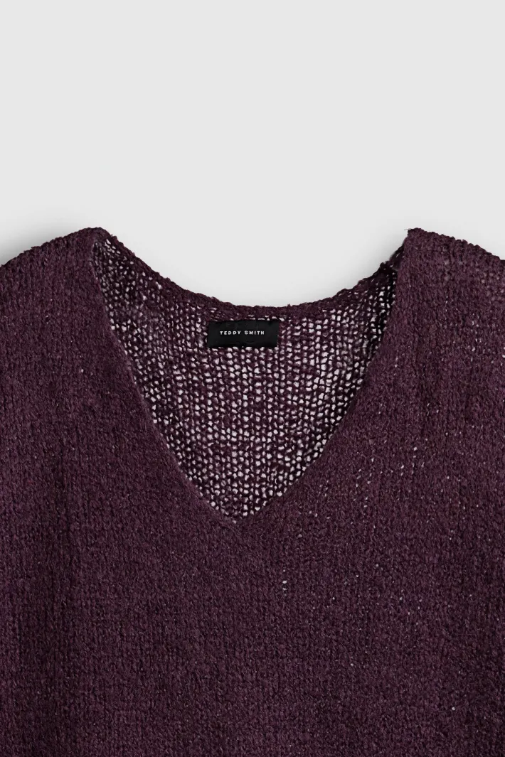 Teddy Smith Pull col V P-MOLLY TRUE PURPLE TRUEPURPLE Discount