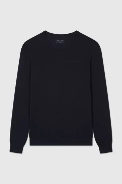 Teddy Smith Pull col V PULSER 2 TOTAL NAVY CHINE TOTALNAVYCHINE Best Sale