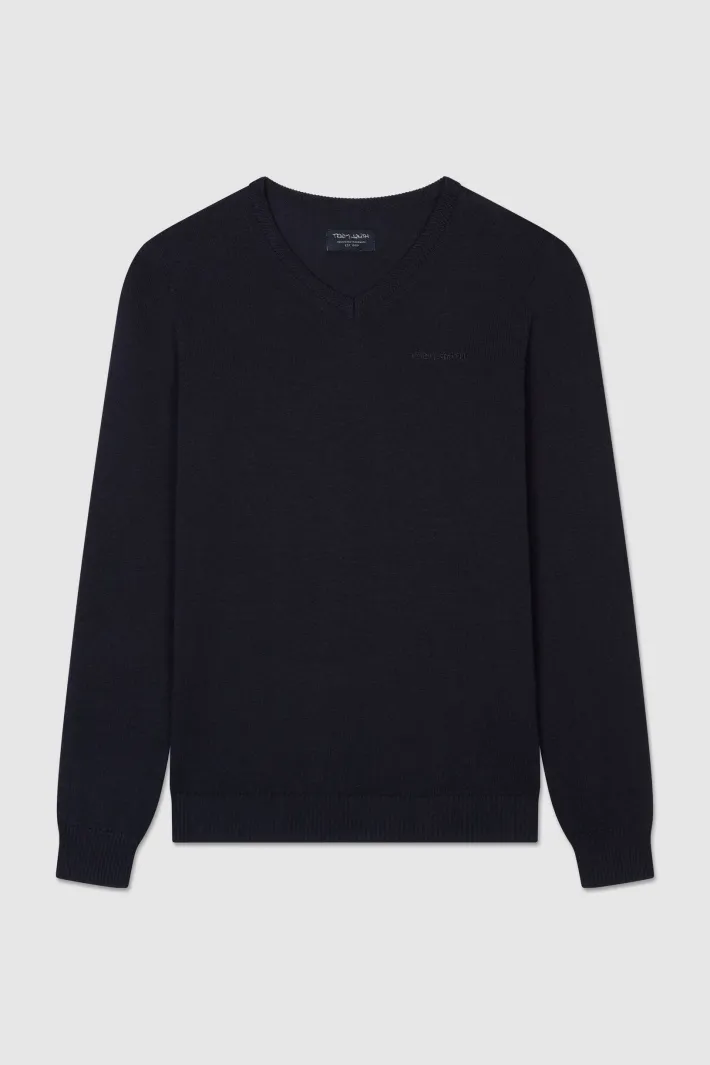 Teddy Smith Pull col V PULSER 2 TOTAL NAVY CHINE TOTALNAVYCHINE Best Sale