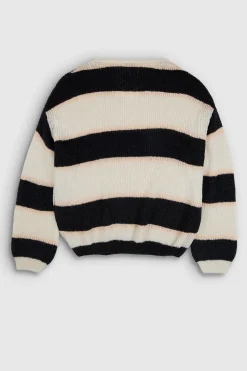 Teddy Smith Pull col V rayé P-MAG STRIPES JR MIDDLE WHITE Best