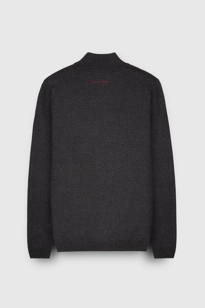 Teddy Smith Pull col zippé P-MARTY 2 MELANGE BLACK MELANGEBLACK Shop