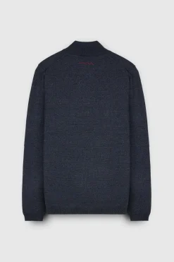 Teddy Smith Pull col zippé P-MARTY 2 TOTAL NAVY CHINE TOTALNAVYCHINE Cheap