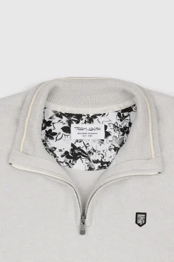 Teddy Smith Pull col zippé P-MARTY 2 WHITE MELANGE WHITEMELANGE Outlet