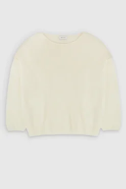 Teddy Smith Pull doux et souple col bateau P-PEPITA MIDDLE WHITE MIDDLEWHITE Outlet