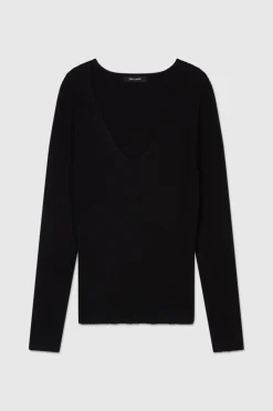 Teddy Smith Pull près du corps col V ALBANE NOIR Discount