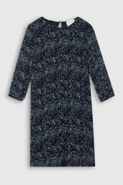 Teddy Smith Robe fluide plissée imprimée fille R-RAMELIE JR DARK NAVY/MOTIF 1 DARKNAVY/MOTIF1 Outlet