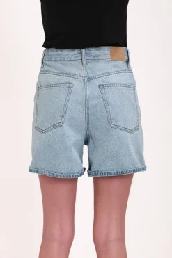 Teddy Smith Short coupe 5 poches taille haute S-MOM ROLLER FRIPP/INDIGO CLAIR Flash Sale