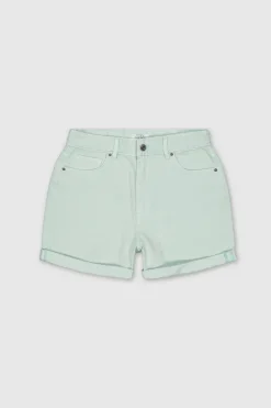Teddy Smith Short coupe 5 poches taille haute S-MOM ROLLER CO STONE MINT STONEMINT Best Sale