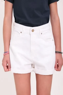 Teddy Smith Short coupe 5 poches taille haute S-MOM JR ROLLER BLANC Hot