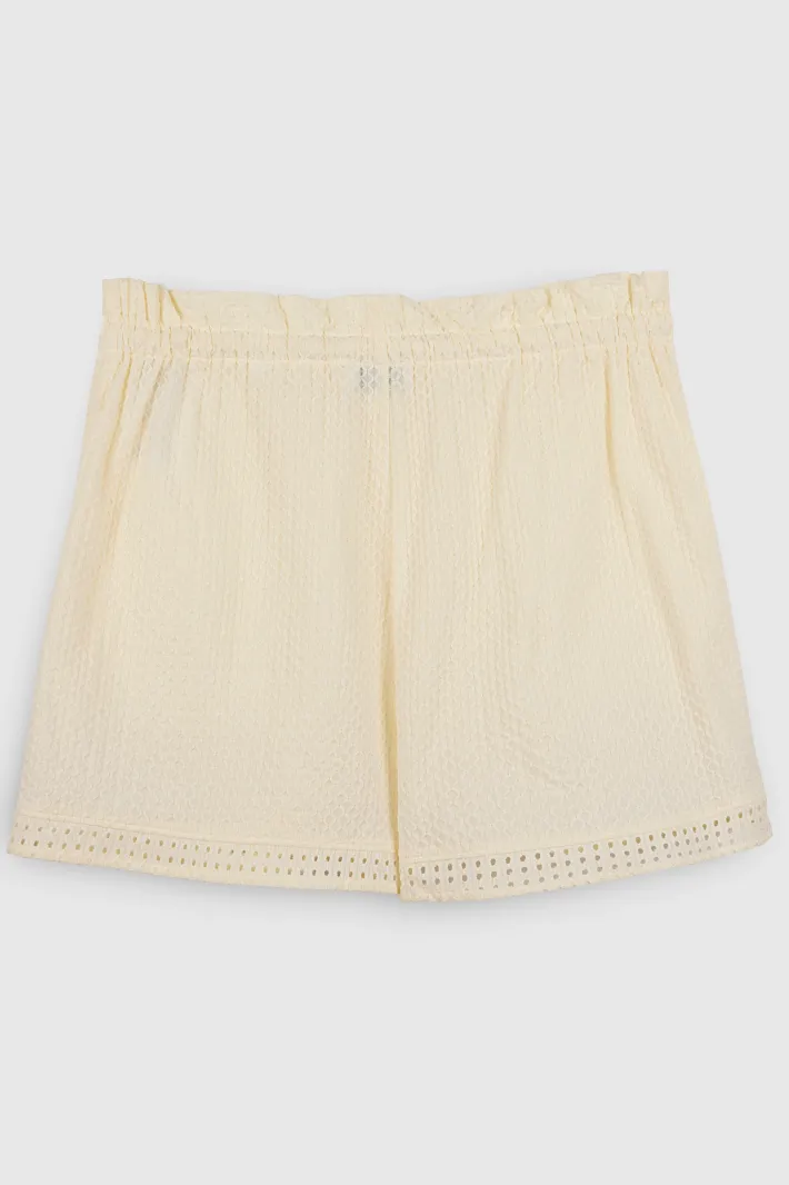 Teddy Smith Short en broderie anglaise S-CRONY MIDDLE WHITE Store