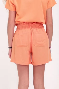 Teddy Smith Short taille élastiquée S-SUZIE JR LINEN SWEET ABRICOT SWEETABRICOT Outlet