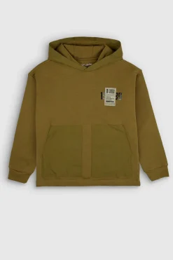 Teddy Smith Sweat à capuche coupe large S-SULLY HOODY JR TROPICAL OLIVE Cheap