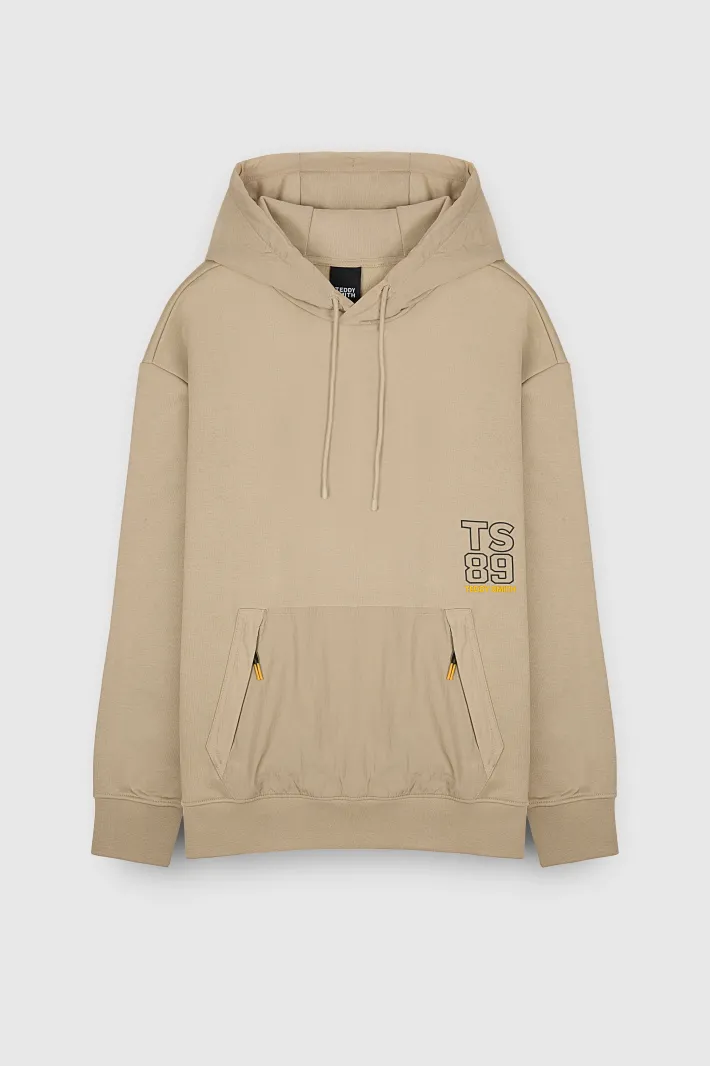 Teddy Smith Sweat à capuche S-HOUSTON HOODY BEIGE Clearance