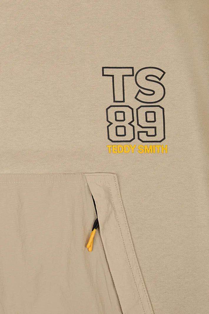 Teddy Smith Sweat à capuche S-HOUSTON HOODY BEIGE Clearance