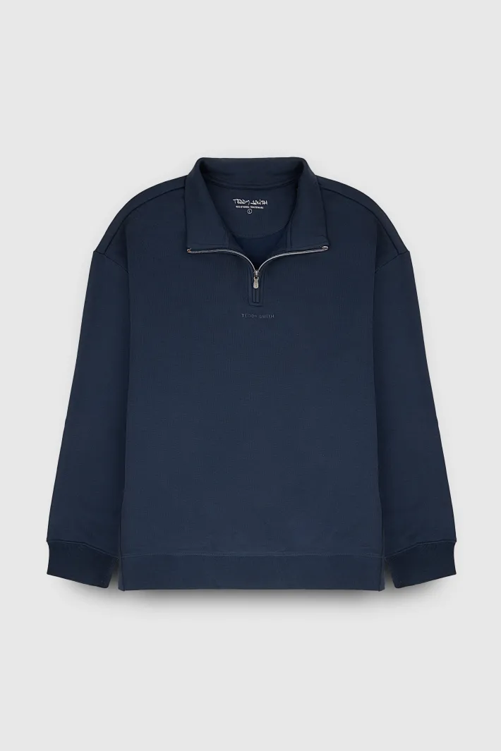 Teddy Smith Sweat col haut coupe large S-LOTEN TOTAL NAVY TOTALNAVY Shop