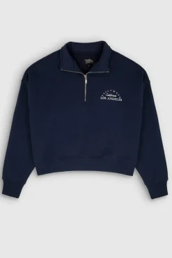 Teddy Smith Sweat col montant zippé S-HYPE ZIP BLUE INK BLUEINK Clearance