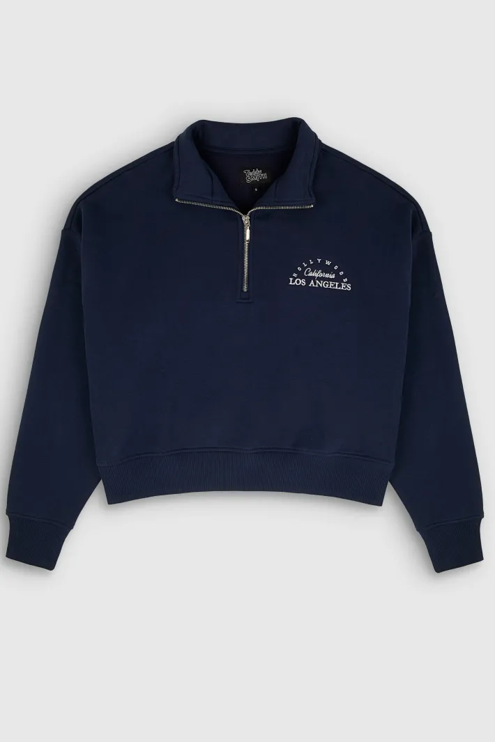 Teddy Smith Sweat col montant zippé S-HYPE ZIP BLUE INK BLUEINK Clearance