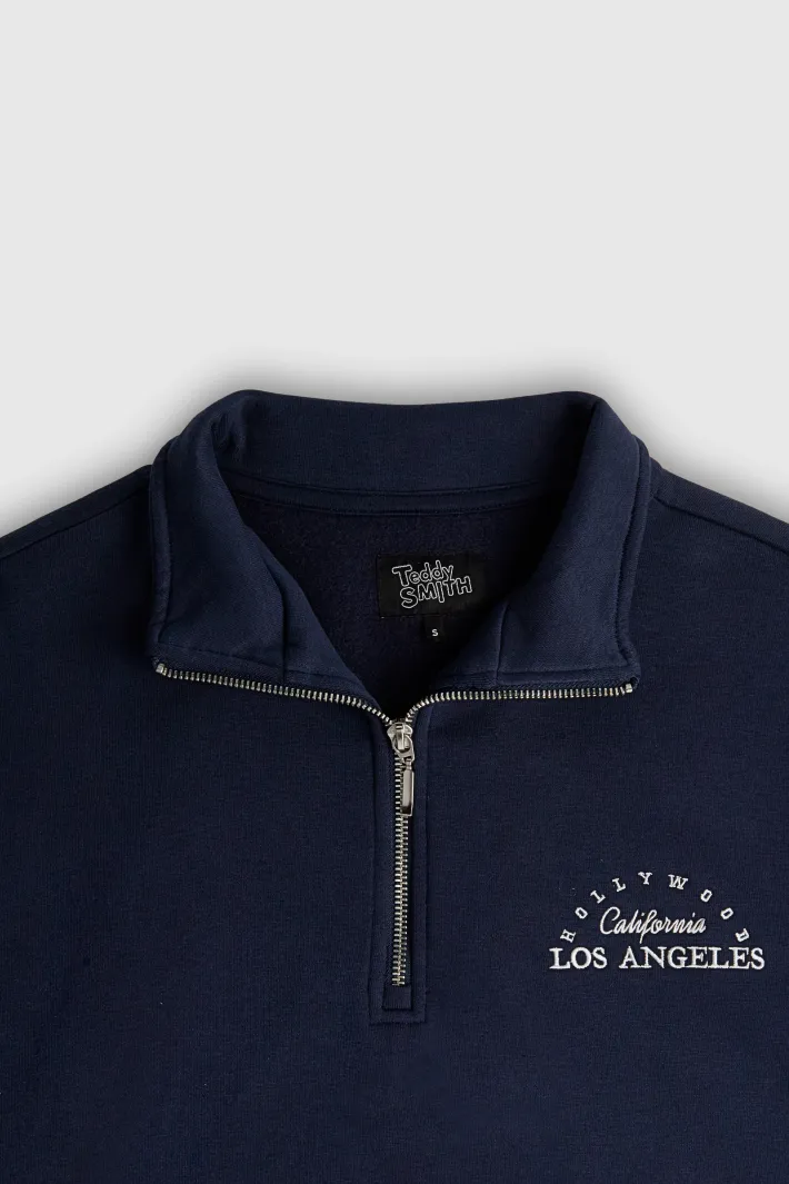 Teddy Smith Sweat col montant zippé S-HYPE ZIP BLUE INK BLUEINK Clearance