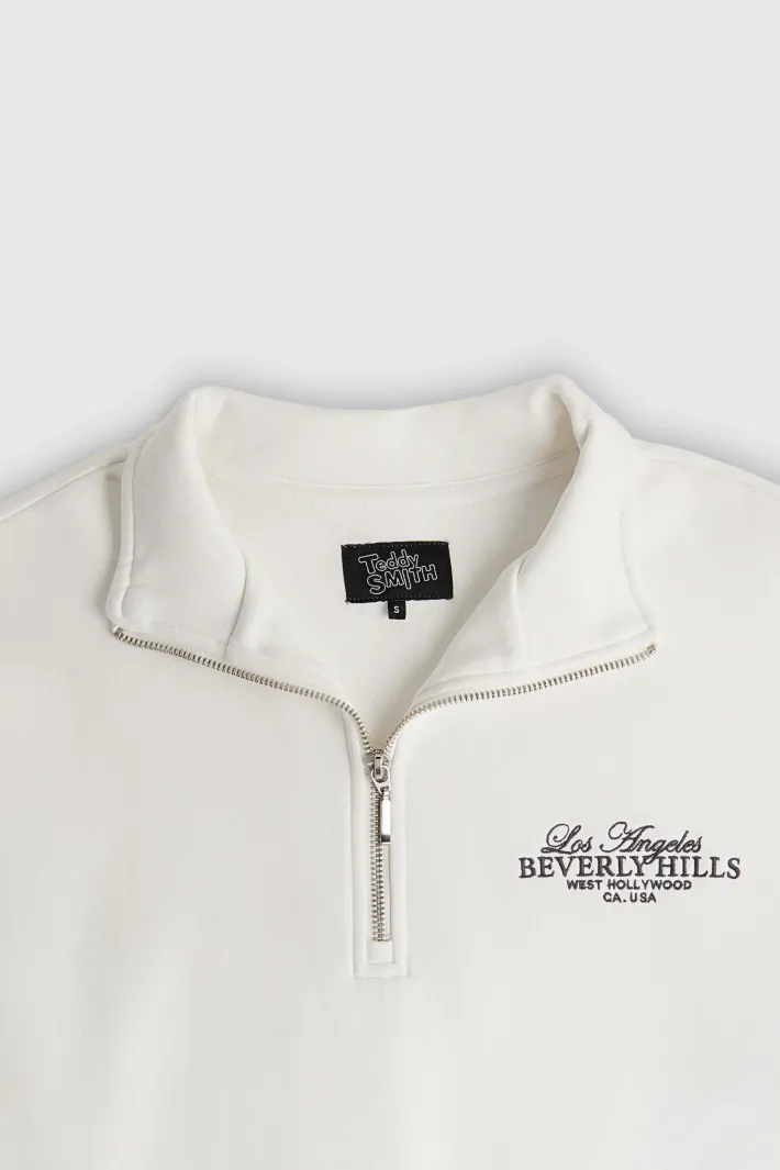 Teddy Smith Sweat col montant zippé S-HYPE ZIP MIDDLE WHITE MIDDLEWHITE Cheap