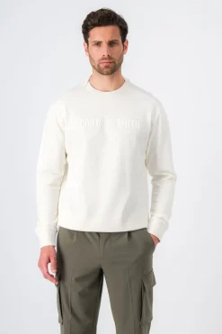 Teddy Smith Sweat col rond KENZIE RC MIDDLE WHITE Shop