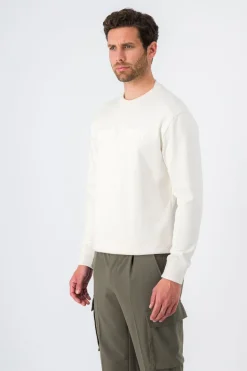 Teddy Smith Sweat col rond KENZIE RC MIDDLE WHITE Shop