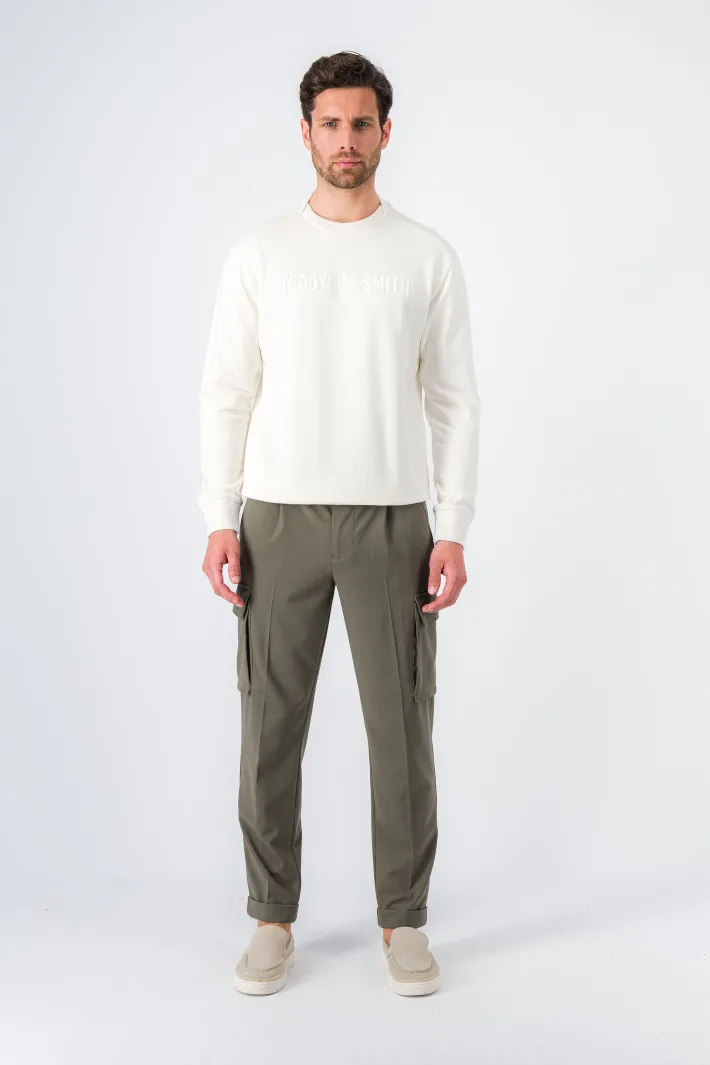 Teddy Smith Sweat col rond KENZIE RC MIDDLE WHITE Shop