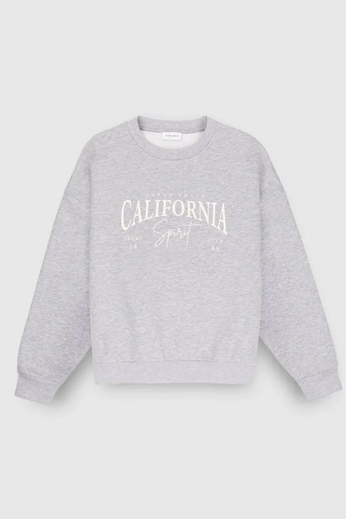 Teddy Smith Sweat S-CALI GRIS CHINE GRISCHINE Discount