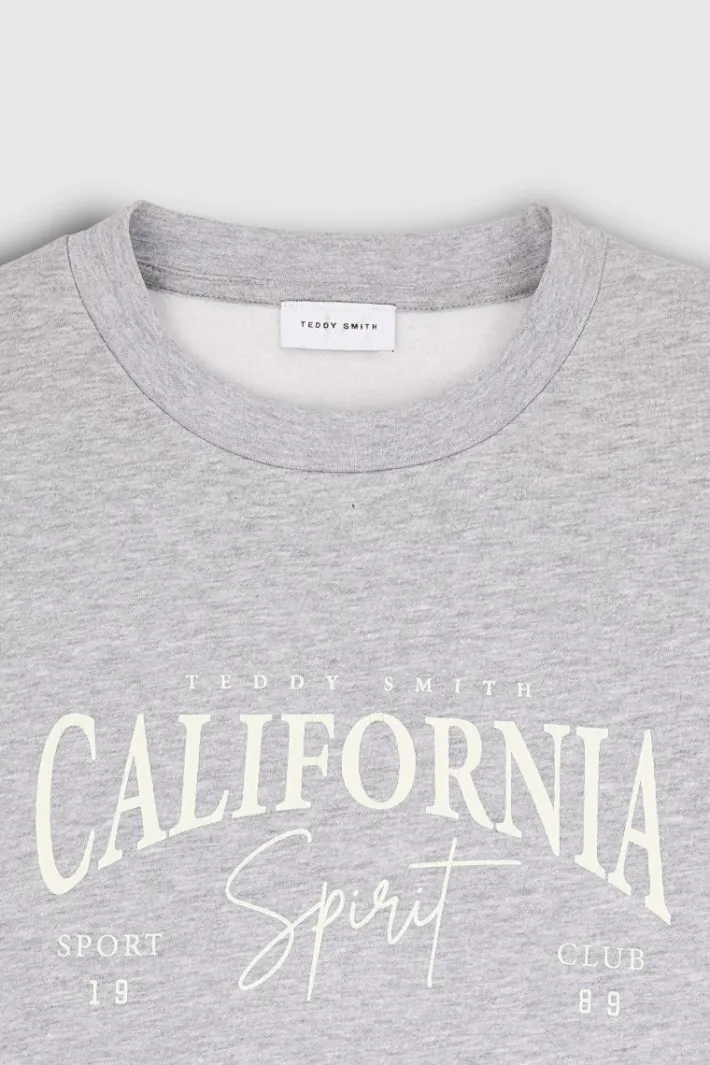 Teddy Smith Sweat S-CALI GRIS CHINE GRISCHINE Discount