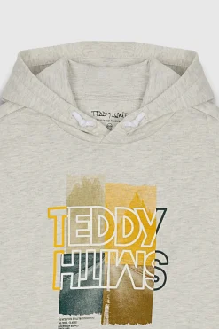 Teddy Smith Sweat S-FUNNY HOODY JR BLANC IVOIRE CHINE Cheap