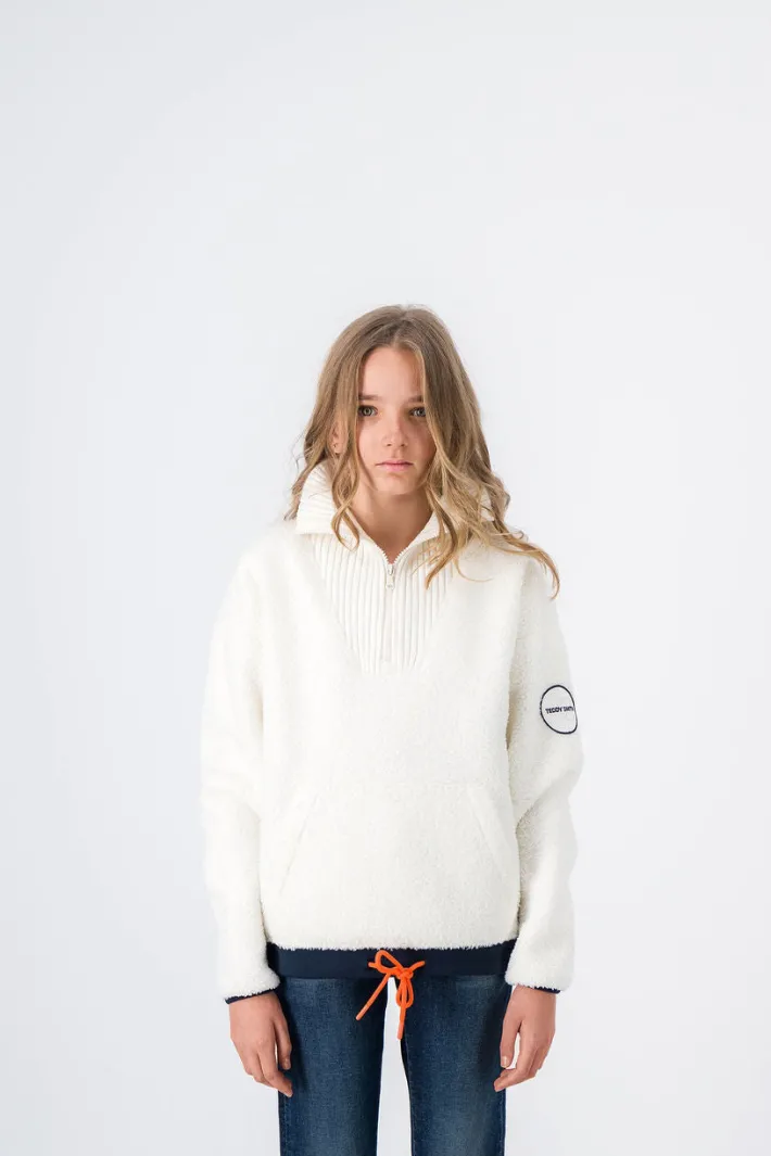 Teddy Smith Sweat sherpa CORA JR MIDDLE WHITE Sale