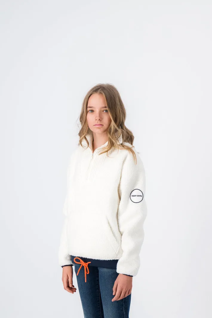 Teddy Smith Sweat sherpa CORA JR MIDDLE WHITE Sale