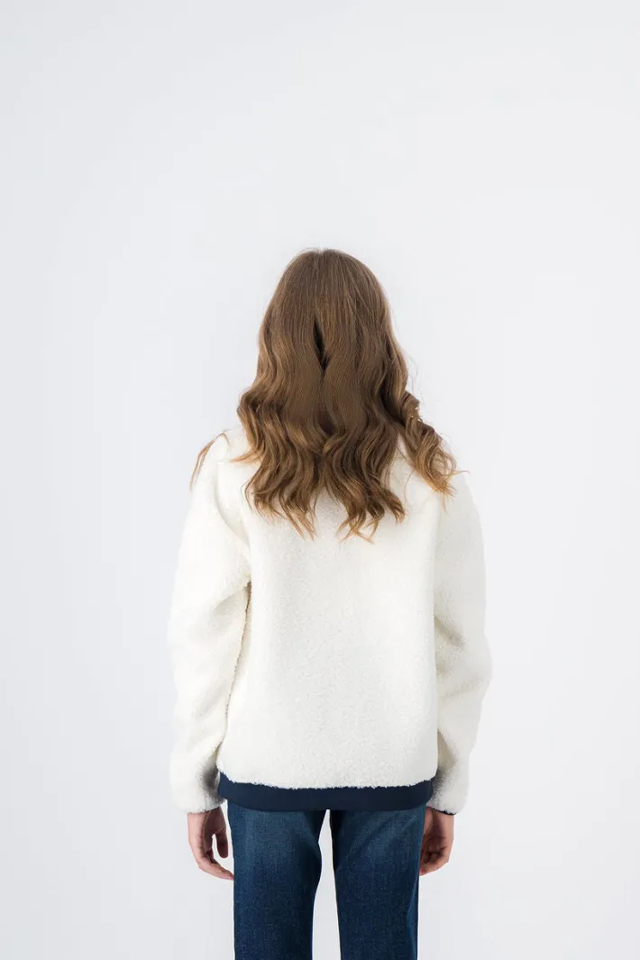 Teddy Smith Sweat sherpa CORA JR MIDDLE WHITE Sale