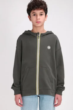 Teddy Smith Sweat zippé à capuche coupe large GICLASS HORT HZ KAKI BELUGA Clearance